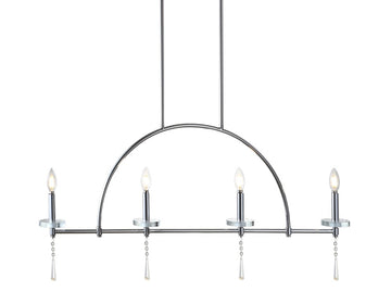 Doris 41" Linear Metal/Crystal LED Pendant - JONATHAN Y